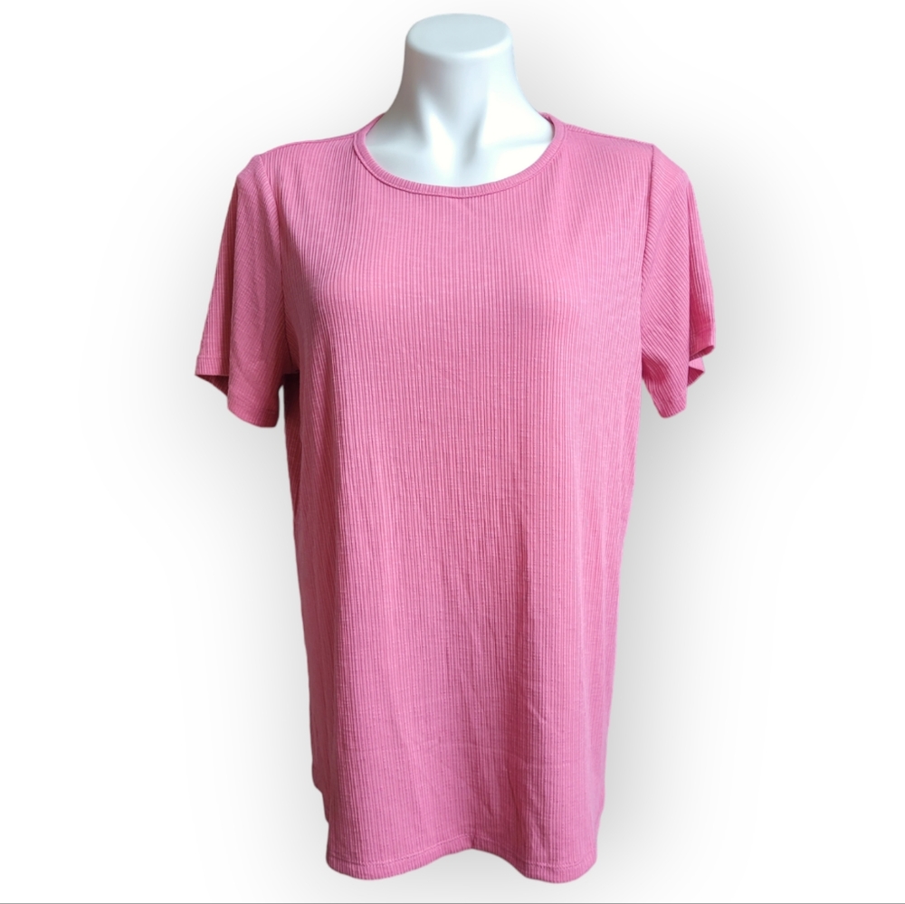 NWT Old Navy Womens Medium Luxe Ribbed Slub-Knit T-Shirt